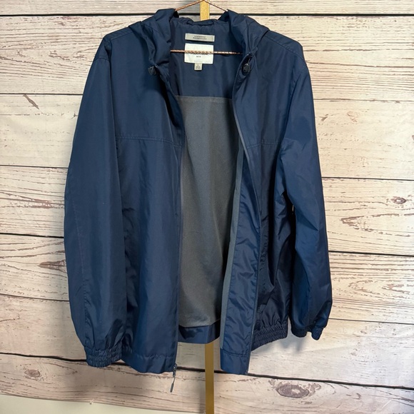 Goodfellow & Co Blue Windbreaker Lightweight Hooded Jacket - Picture 2 of 6